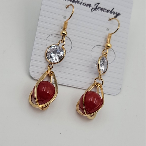 Fashion dangling simple rhinestone earrings - Picture 4 of 5